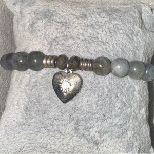 Tiffany Jazelle- Elegant Silver Heart Charm Bracelet